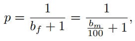 Implied probability from positive valued moneyline odds