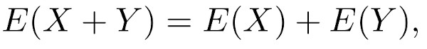 Adding the mean (expected value) of two random variables X and Y.