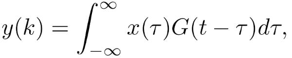 A continuous convolution integral.