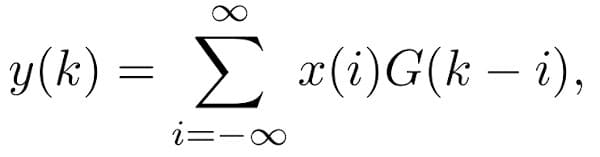 A discrete convolution sum for the LTI system.